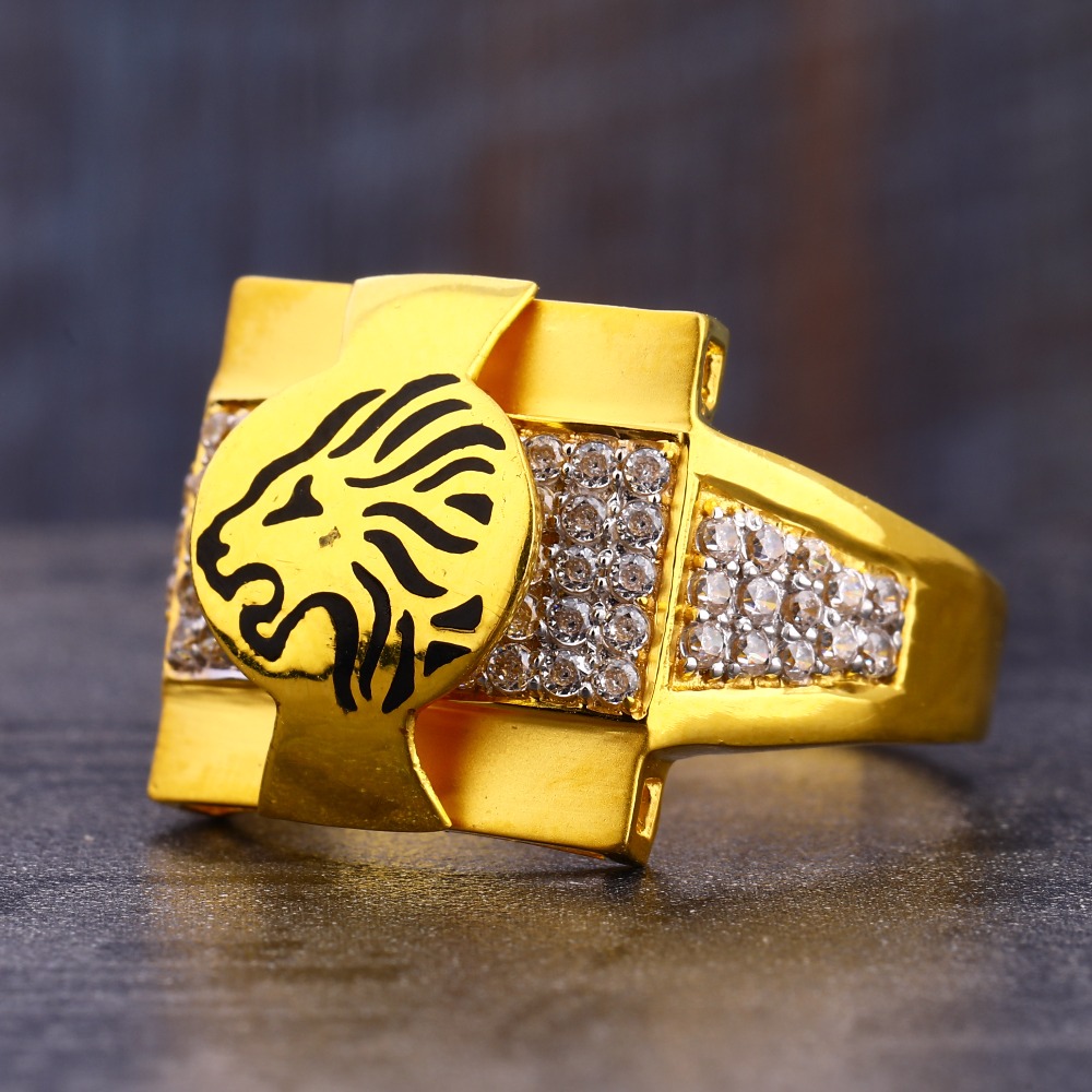 22kt cz gold classic men's ring mr810