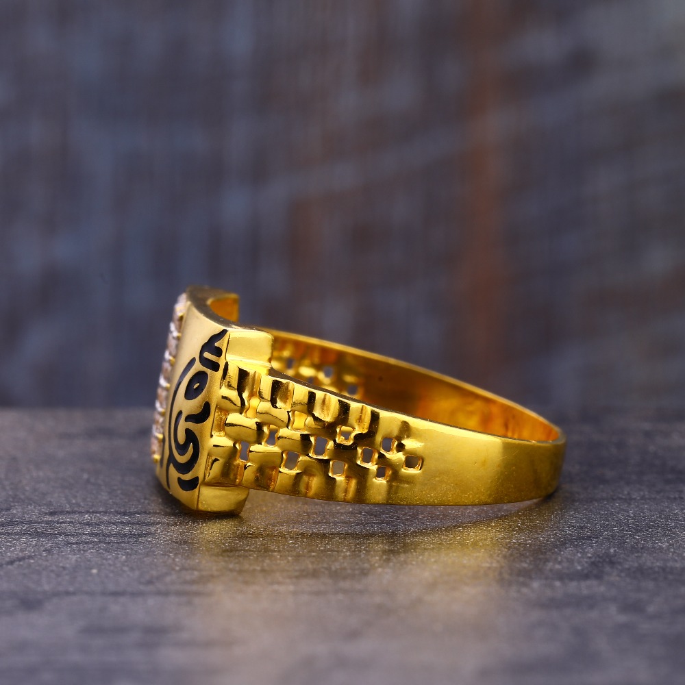 22KT Gold Hallmark Gorgeous CZ Men's Ring MR807 - Image 2