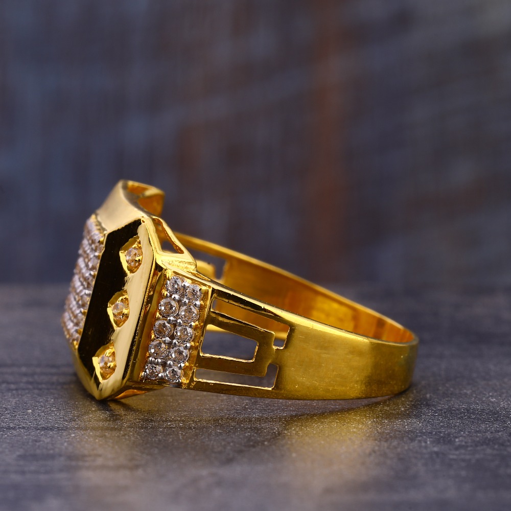 22KT Gold Hallmark exclusive CZ Men's Ring MR805 - Image 2