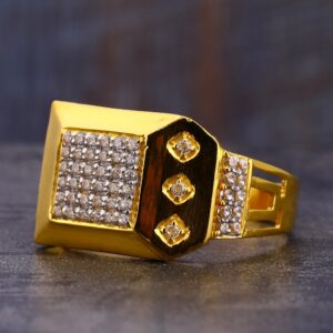 22KT Gold Hallmark exclusive CZ Men's Ring MR805