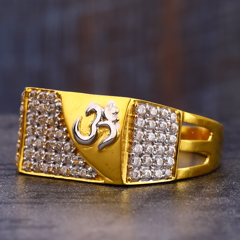 22KT Gold Hallmark Delicate CZ Men's Ring MR804