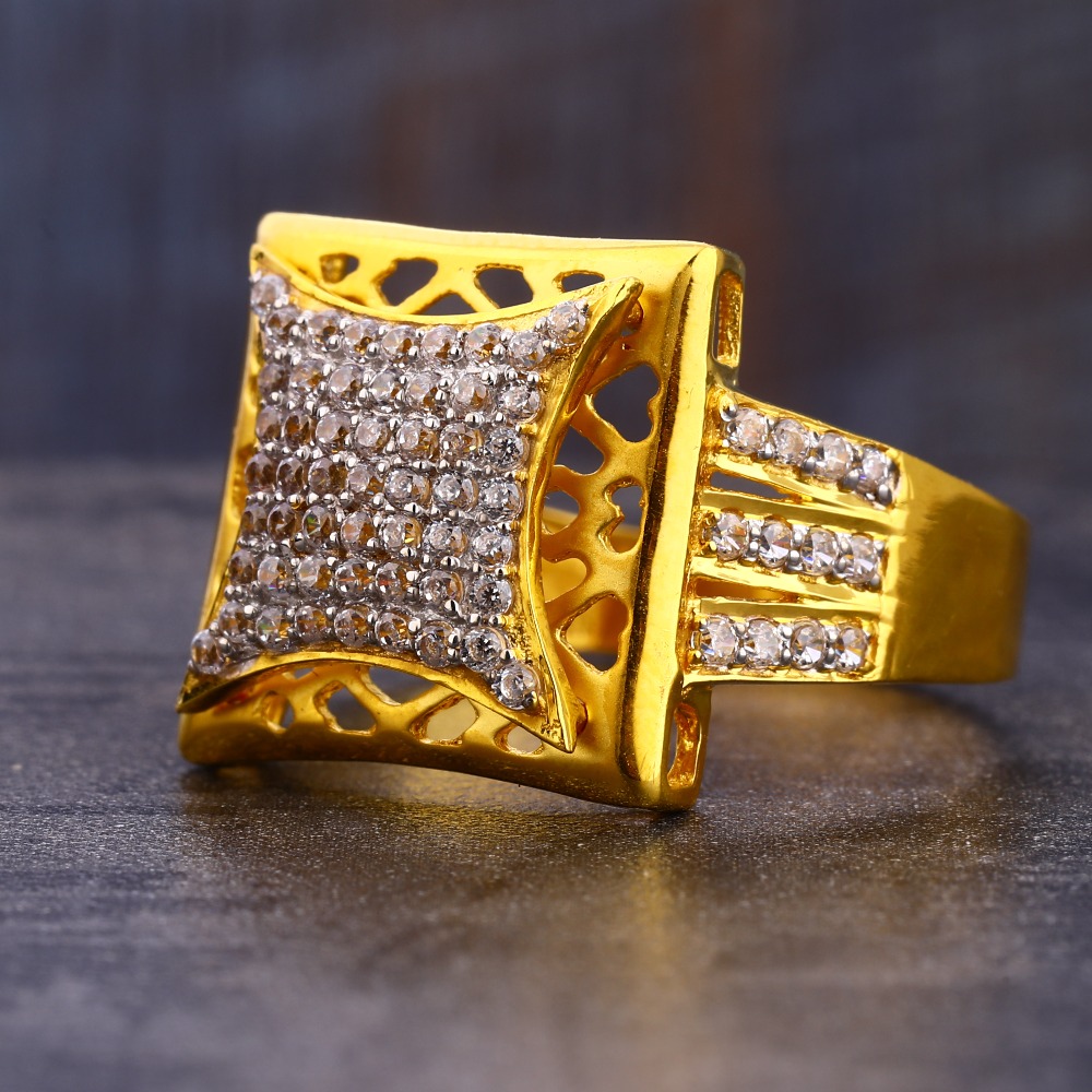 22KT Gold Hallmark Classic CZ Men's Ring MR802