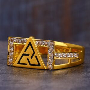 916 Gold men's Hallmark CZ  Ring MR786