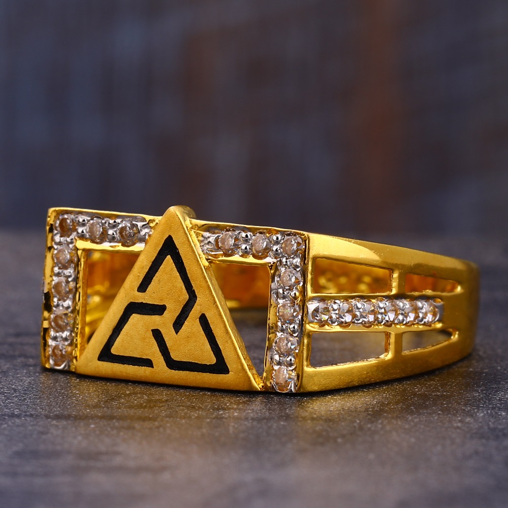 916 Gold men's Hallmark CZ  Ring MR786