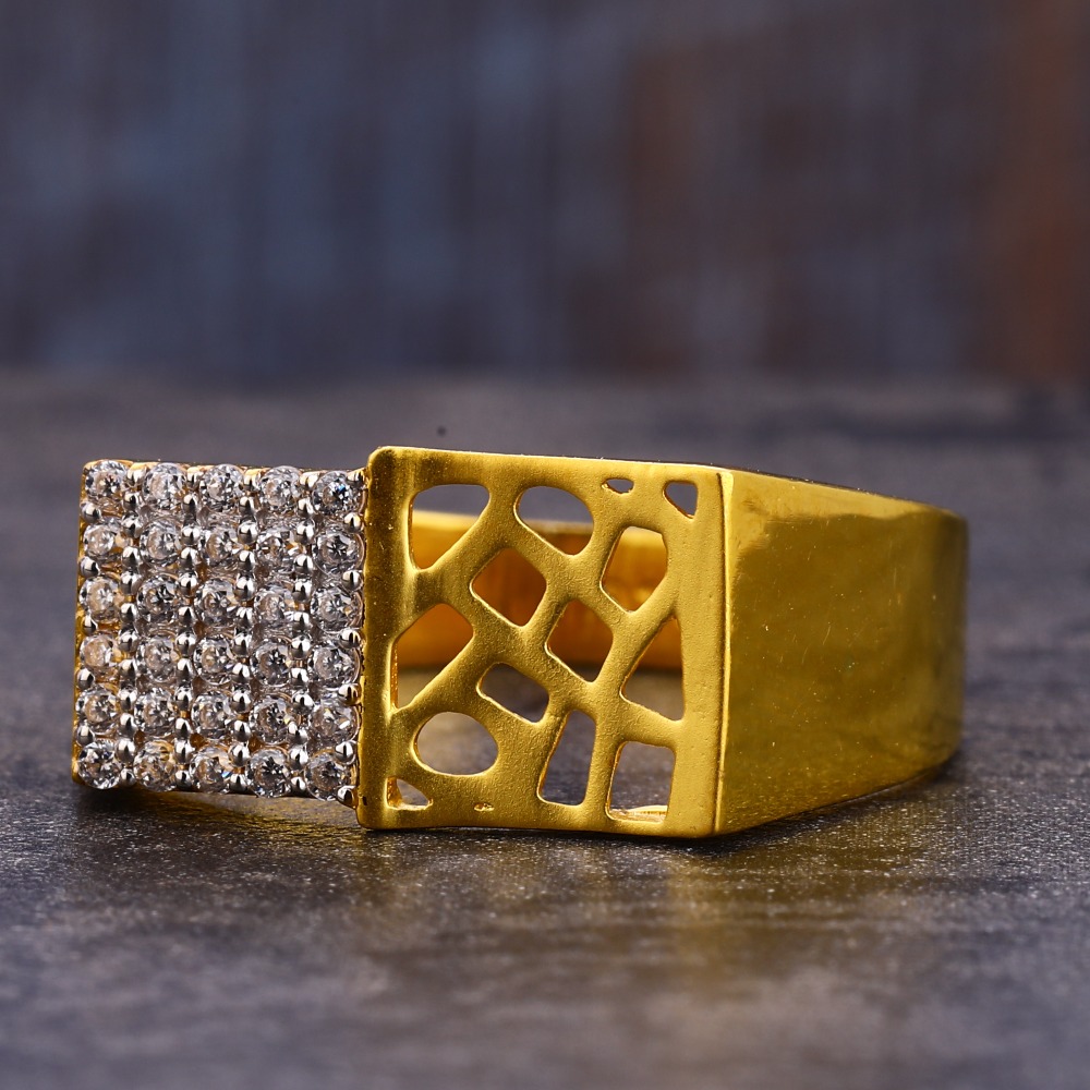 916 Gold CZ Men's stylish Ring MR777