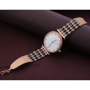 750 Rose Gold Delicate CZ Ladies Watch RLW295