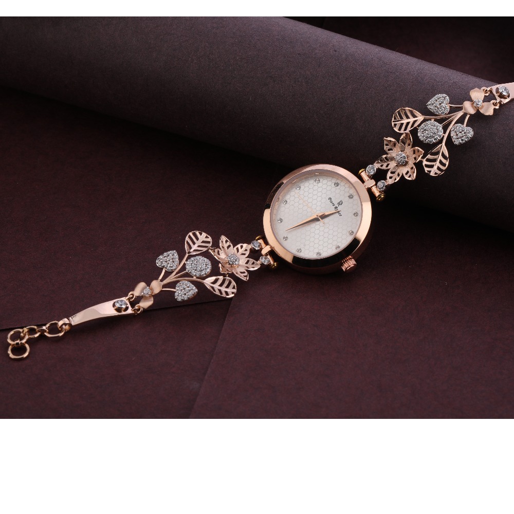 750 Rose Gold Classic CZ Ladies Watch RLW293