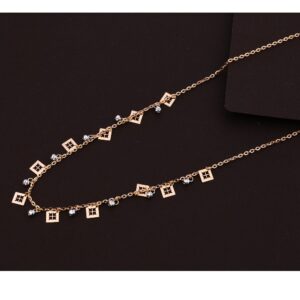 18KT Rose Gold Fancy Ladies Tanmaniya Necklace  RTM175