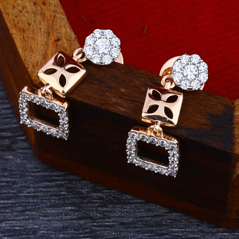 18KT Rose Gold Cz Stylish Women's Necklace Set RN167 - Image 2