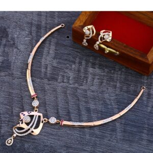 18KT Rose Gold  Fancy Hallmark Necklace Set RN190