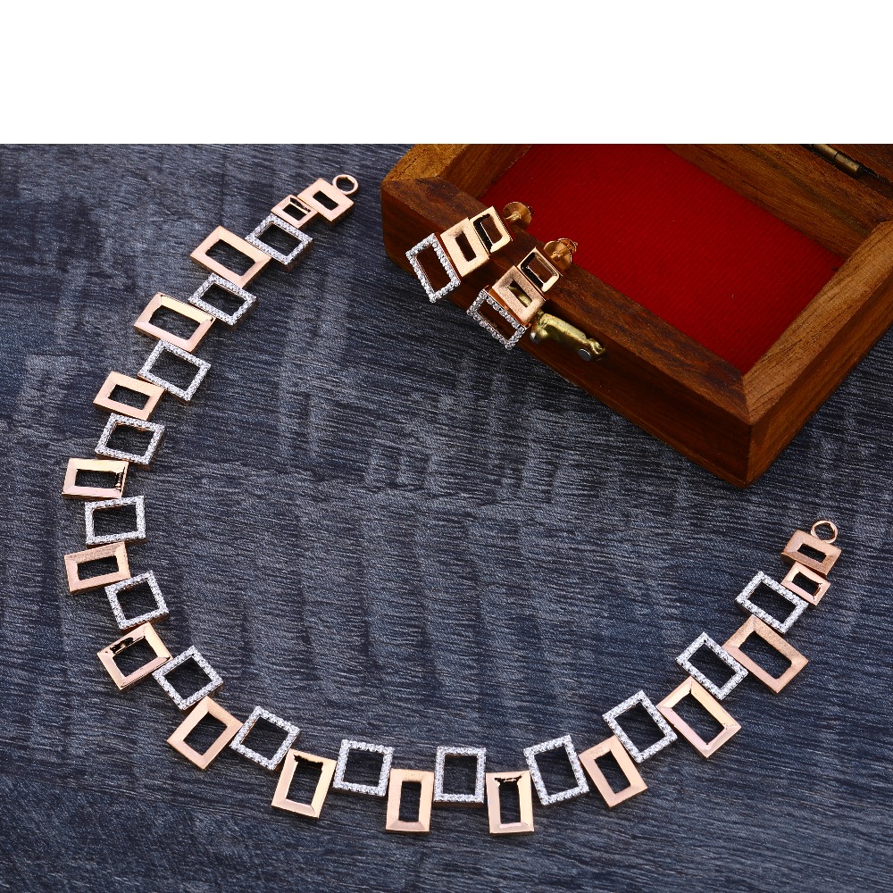 18KT Rose Gold  dESIGNER Hallmark Necklace Set RN187
