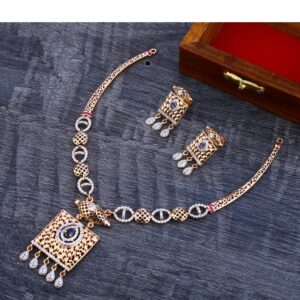 18KT Lades Cz  Gorgeous Rose Gold Necklace Set RN183