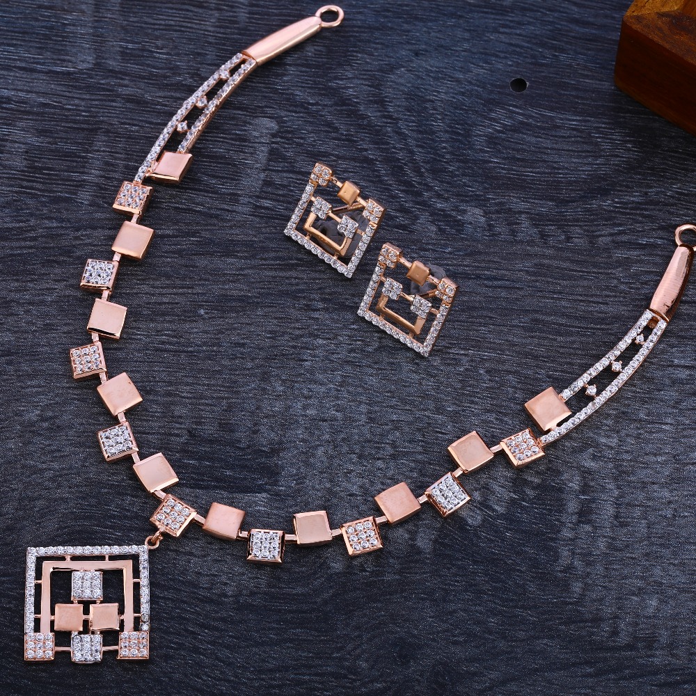 750 Rose Gold  Stylish Women's Necklace Set RN187