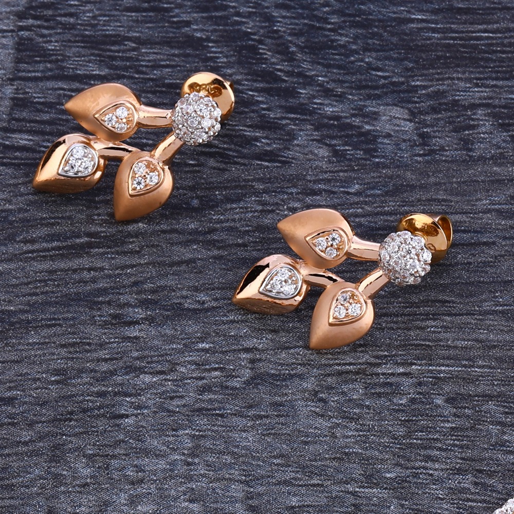 18KT Lades Cz Fancy Rose Gold Necklace Set RN182 - Image 2