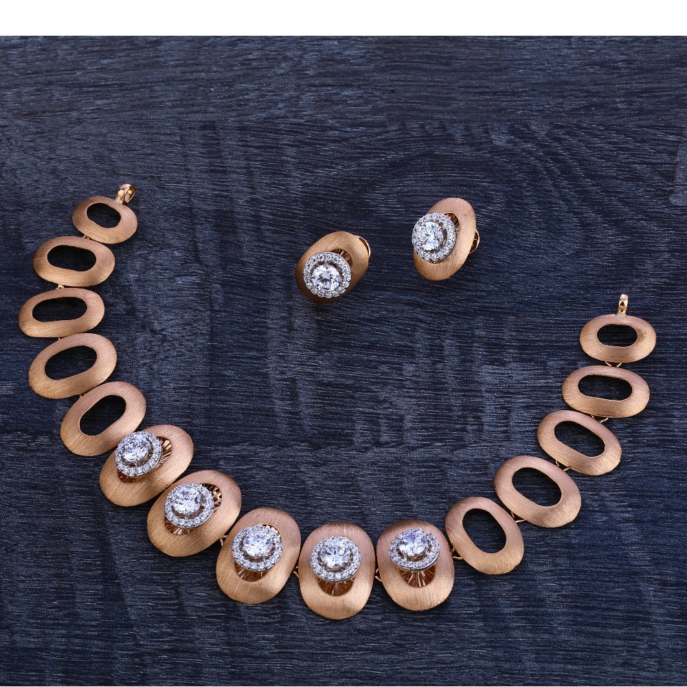 750 Rose Gold stylish Necklace Set RN203