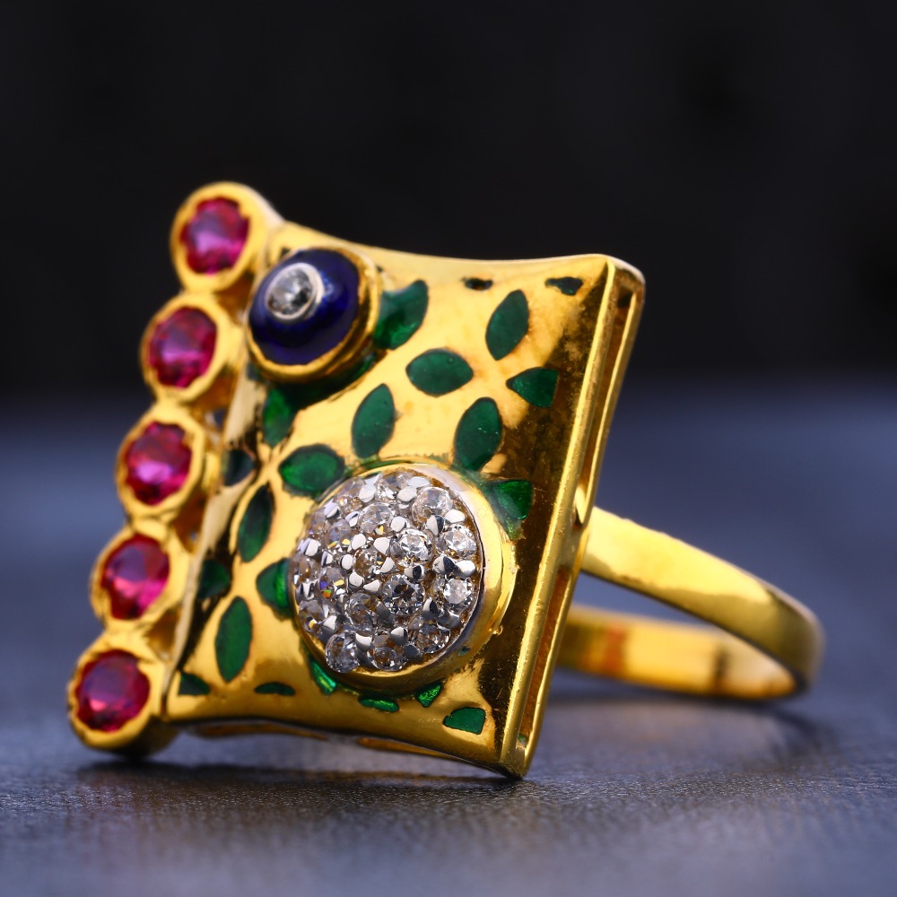 22KT CZ Gold Fancy Diamond Ladies Ring  LR673