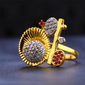 22KT CZ Gold Exclusive Diamond Ladies Ring  LR672