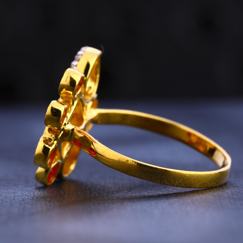 22KT CZ Gold Delicate Diamond Ladies Ring LR671 - Image 2