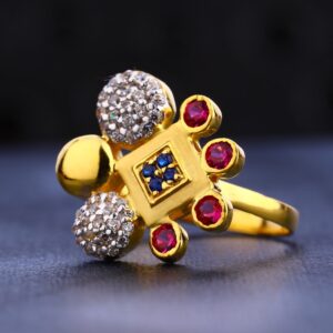22KT CZ Gold Delicate Diamond Ladies Ring  LR671