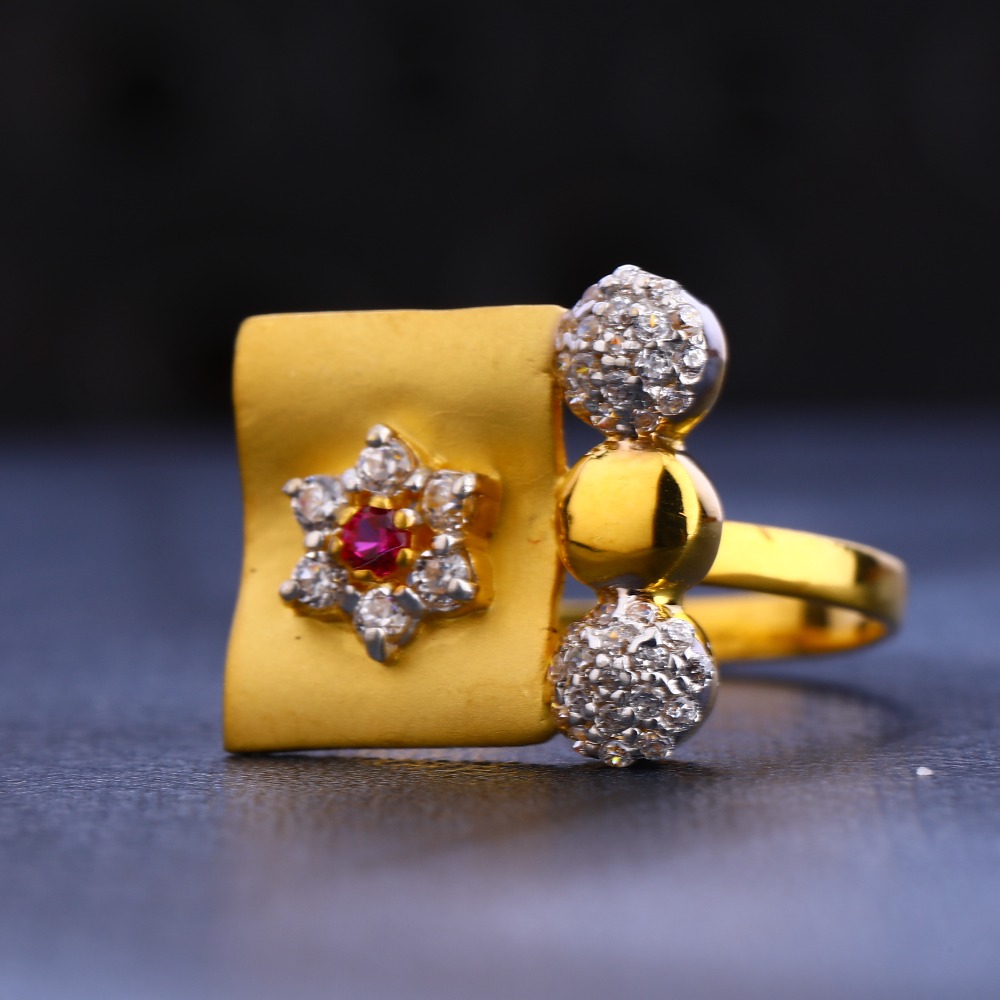 22KT CZ Gold Designer Diamond Ladies Ring  LR670