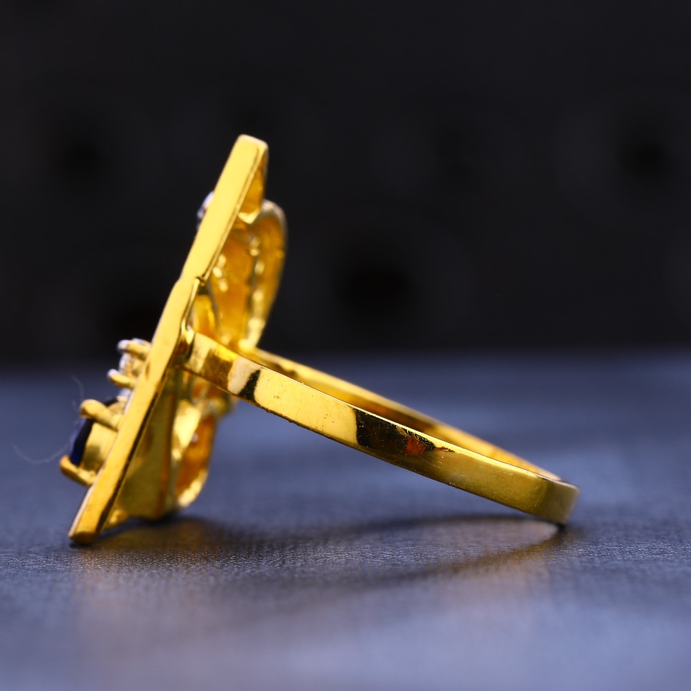 22KT CZ Gold Classic Diamond Ladies Ring LR669 - Image 2