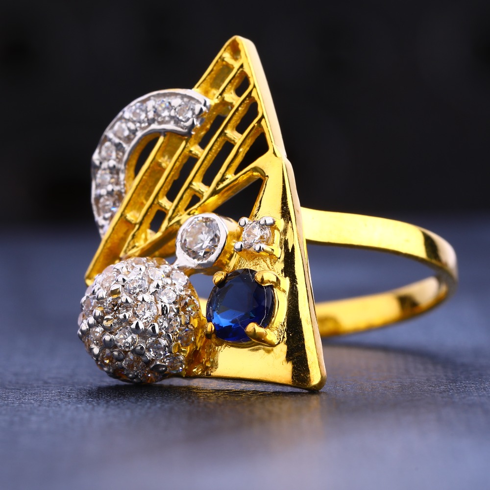 22KT CZ Gold Classic Diamond Ladies Ring  LR669