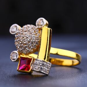 22CT Cz Ladies Gold Classic Diamond  Ring LR637