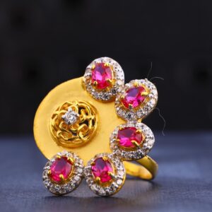 22CT Gold CZ  Stylish Hallmark Women's  Ring LR635