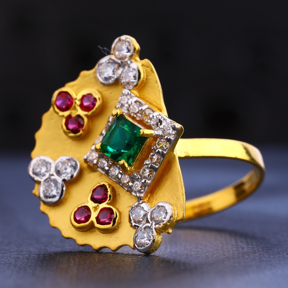 22CT Gold CZ Fancy Hallmark Women's  Ring LR633
