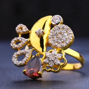 22CT Gold CZ  Delicate Hallmark Women's  Ring LR631