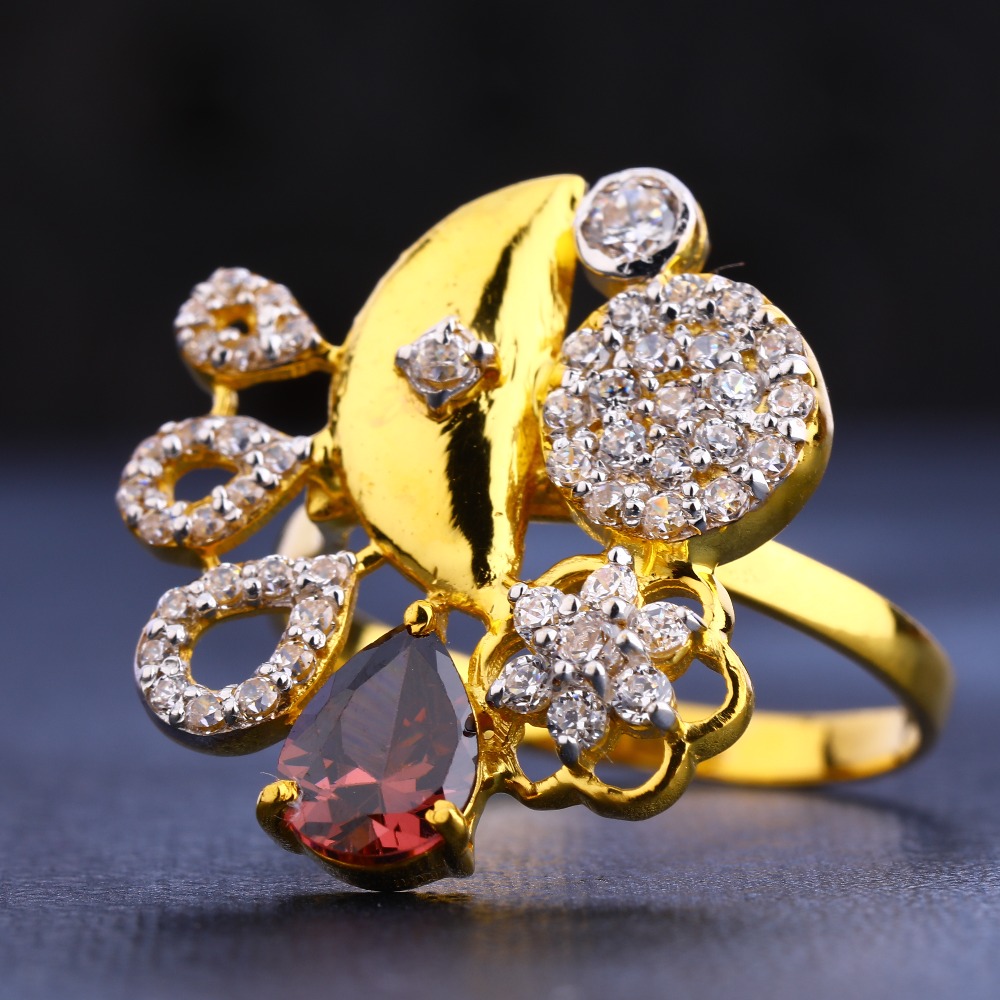 22CT Gold CZ  Delicate Hallmark Women's  Ring LR631
