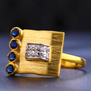 22CT Gold CZ Classic Hallmark Women's  Ring LR629