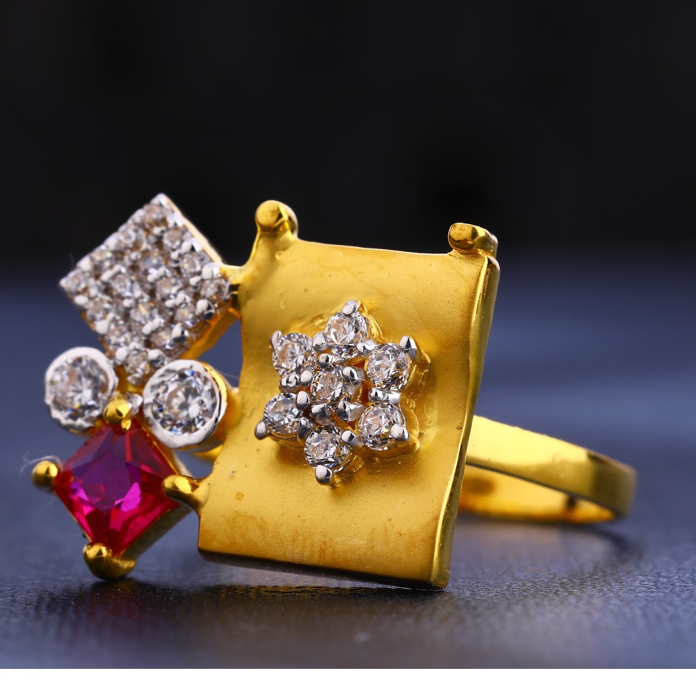 22CT Gold CZ Hallmark Women's  Ring LR628