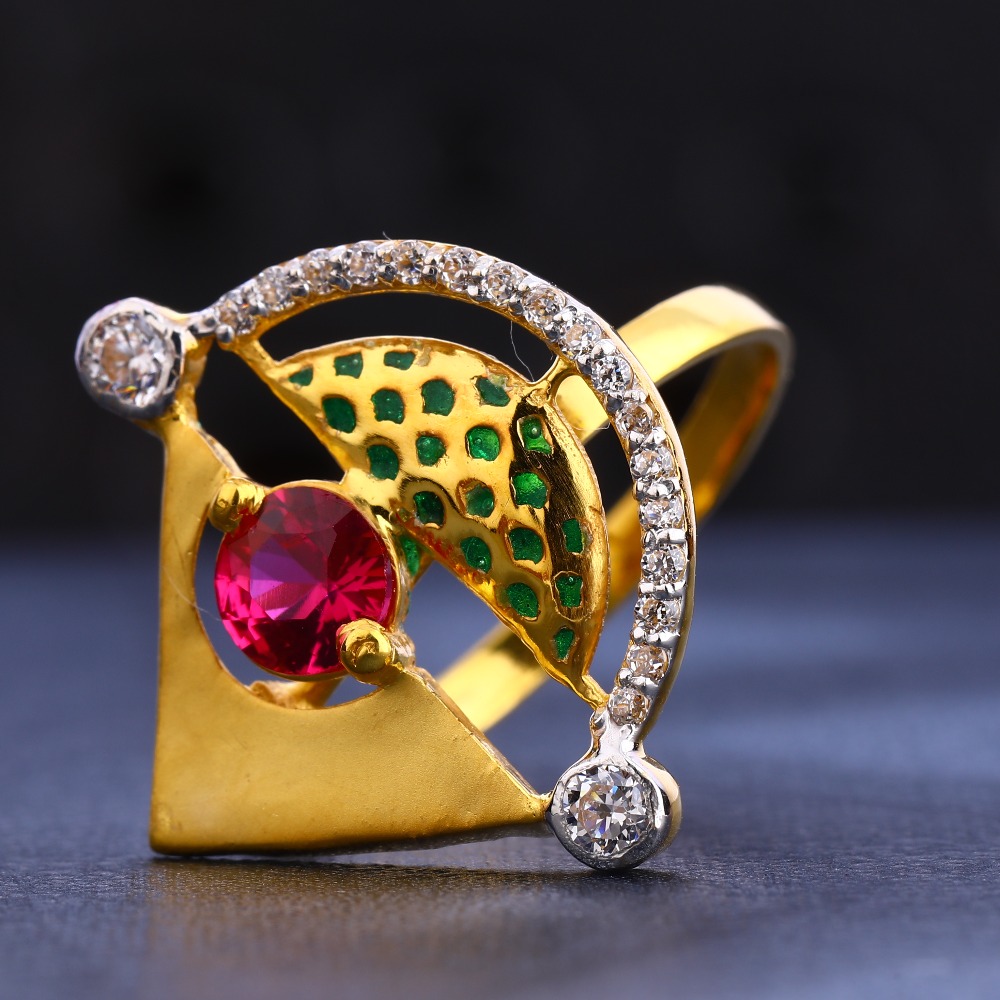 22KT CZ Gold Stylish Diamond Women's Ring LR619