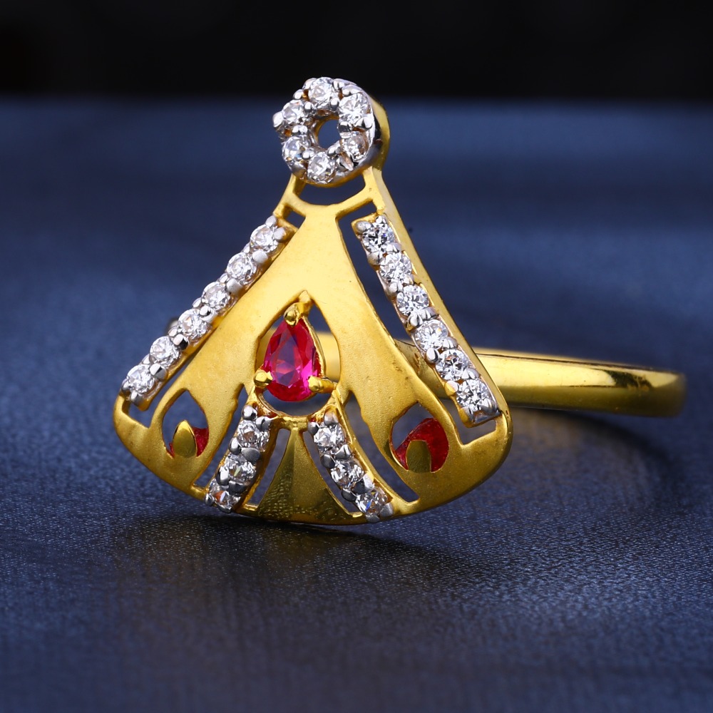 22KT CZ Gold Exclusive Diamond Women's Ring LR535
