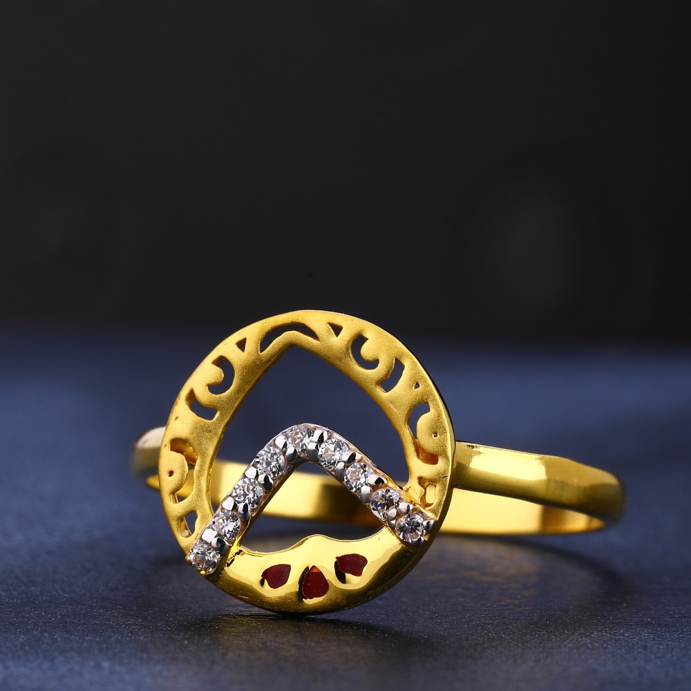 916 Gold Women's Cz  Fancy Diamond Ring LR721
