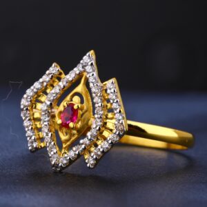 916 Gold Women's Cz  Designer Diamond Ring LR718