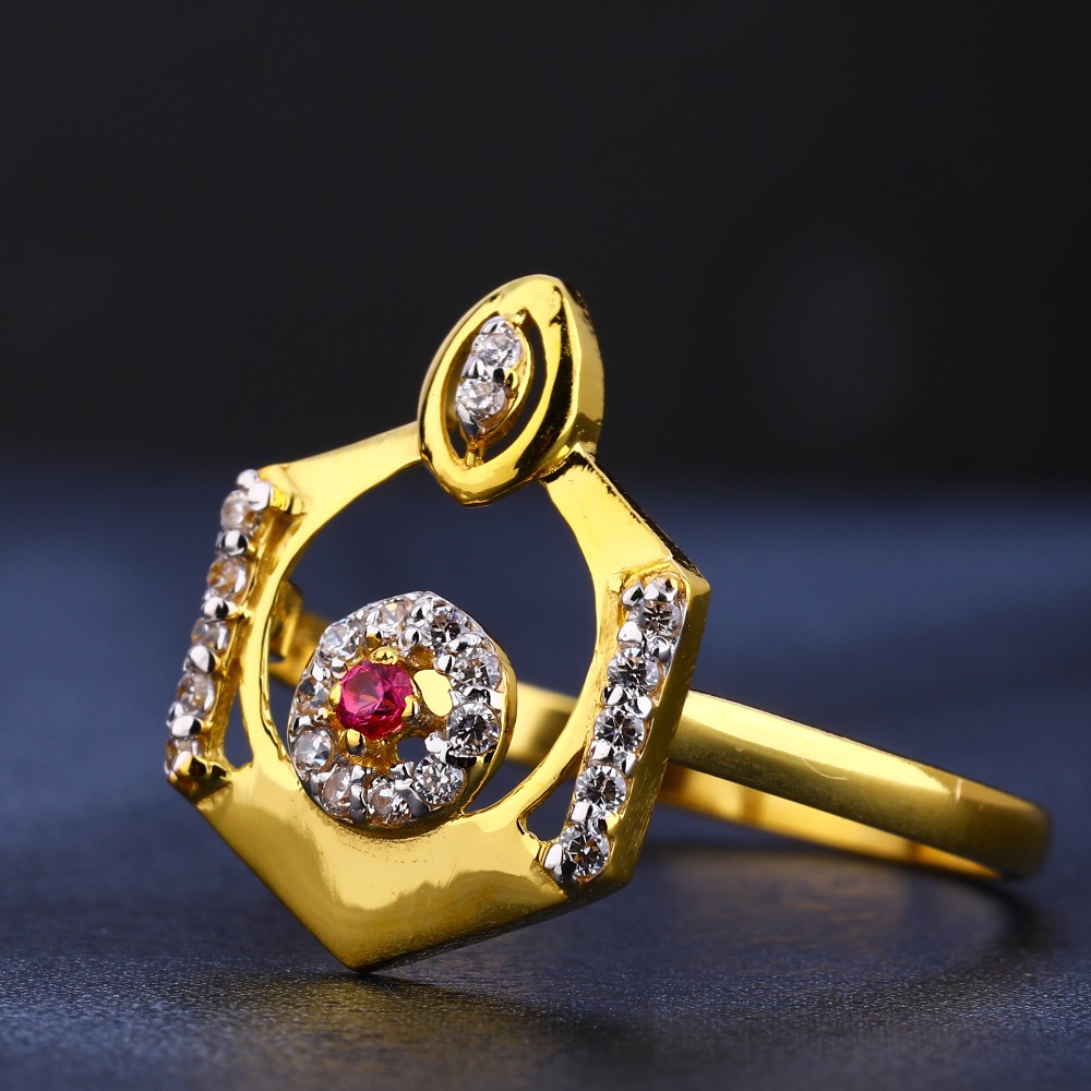 22CT Ladies Delicate Gold CZ  Ring LR711