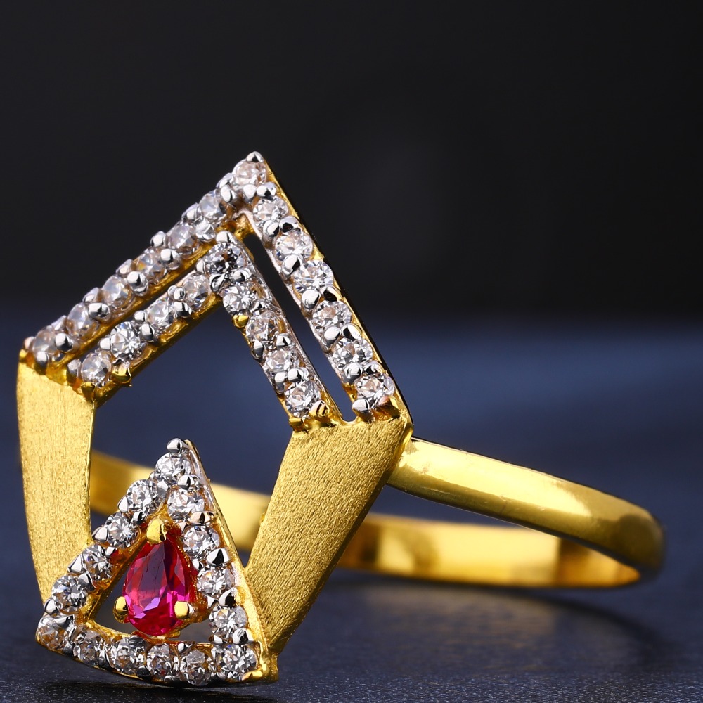 22CT Ladies Designer Gold CZ  Ring LR710