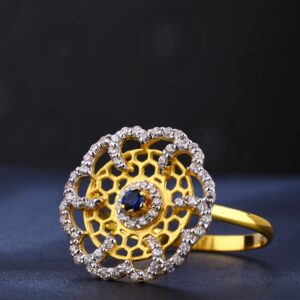 22CT Ladies Classic Gold CZ  Ring LR709