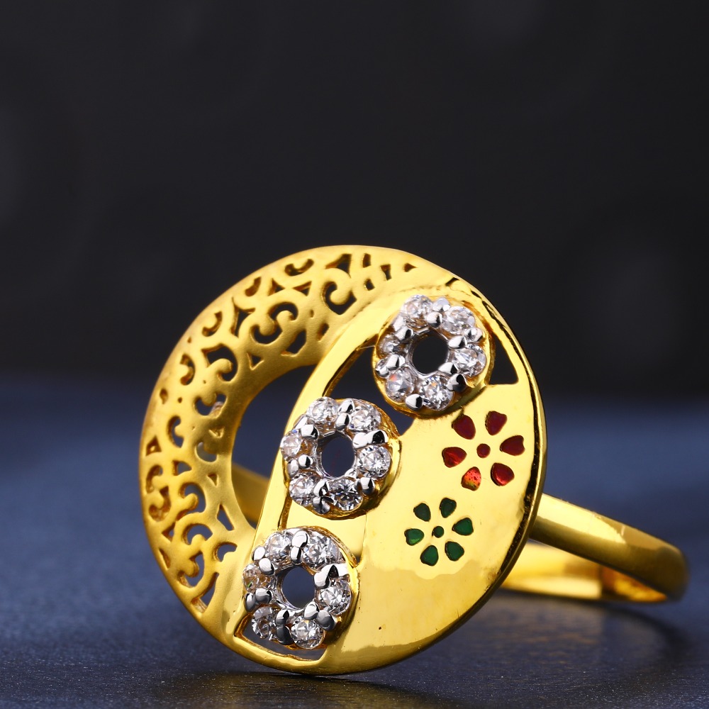 22CT Gold CZ fANCY Diamond Women's Ring LR705