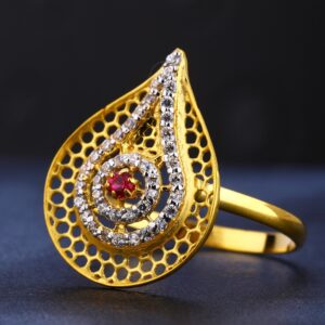 22CT Gold CZ  Delicate Diamond Women's Ring LR703
