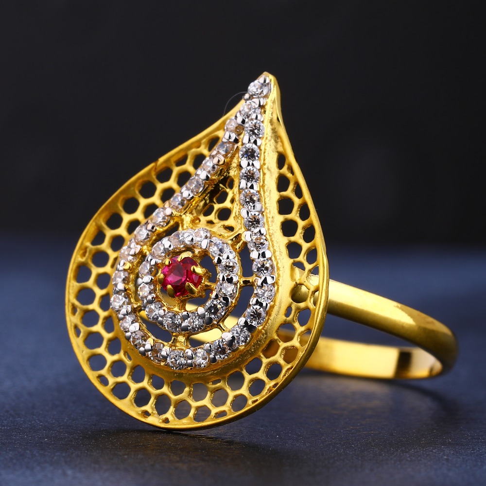 22CT Gold CZ  Delicate Diamond Women's Ring LR703