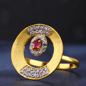 22CT Gold CZ Diamond Women's Ring LR700