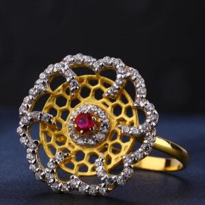 22CT Gold Hallmark Designer Women's Ring LR694