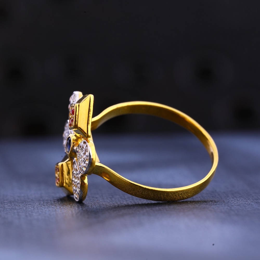 22CT Gold CZ Classic Ladies Ring LR685 - Image 2