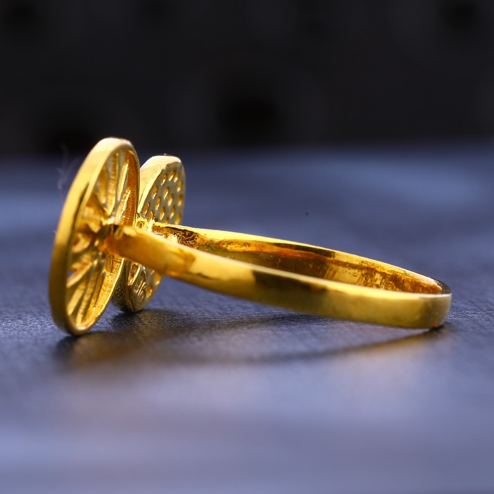 22KT Gold CZ Hallmark Fancy Women's Ring LR681 - Image 2