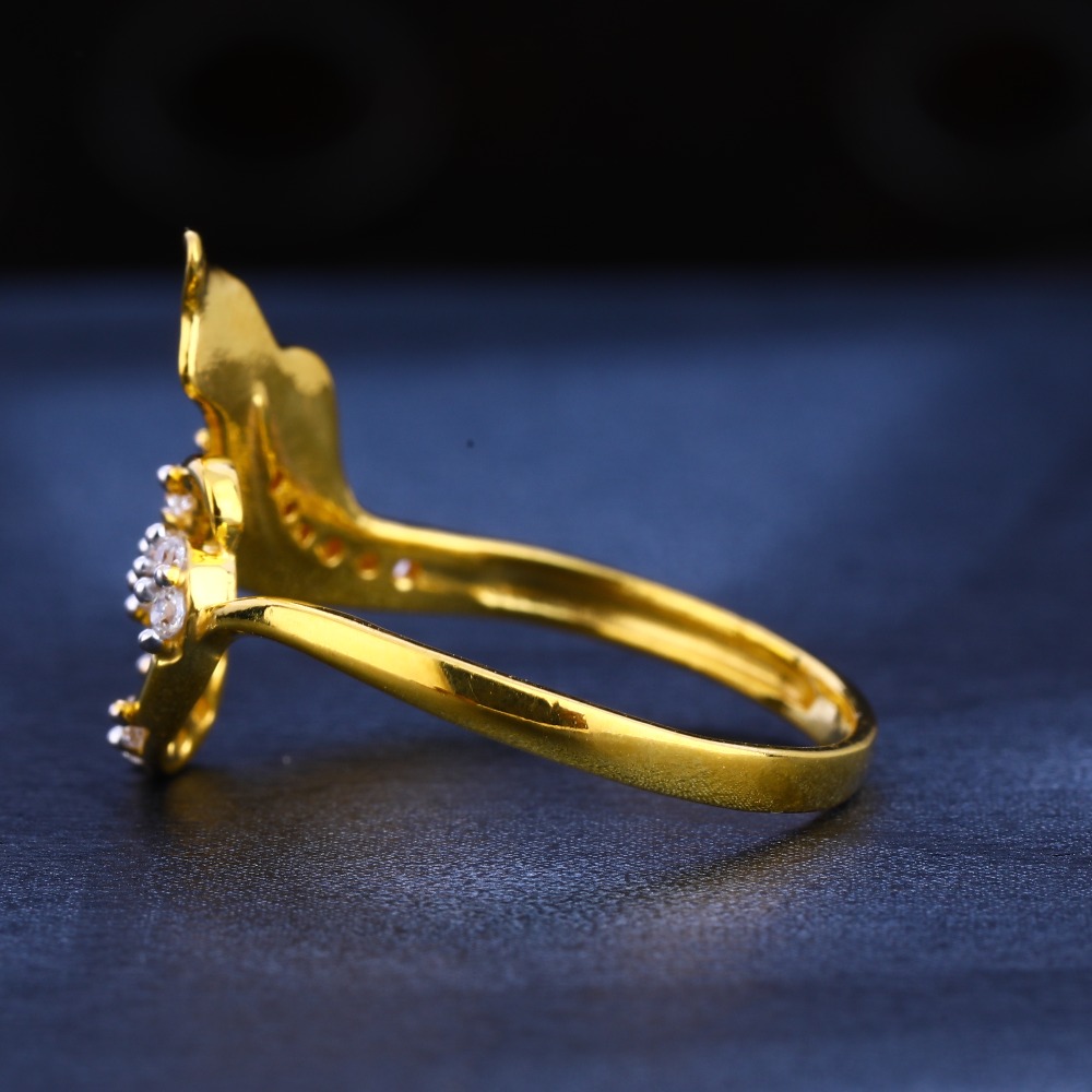 22KT Gold Women's Stylish CZ Gemstone Ring LR573 - Image 2