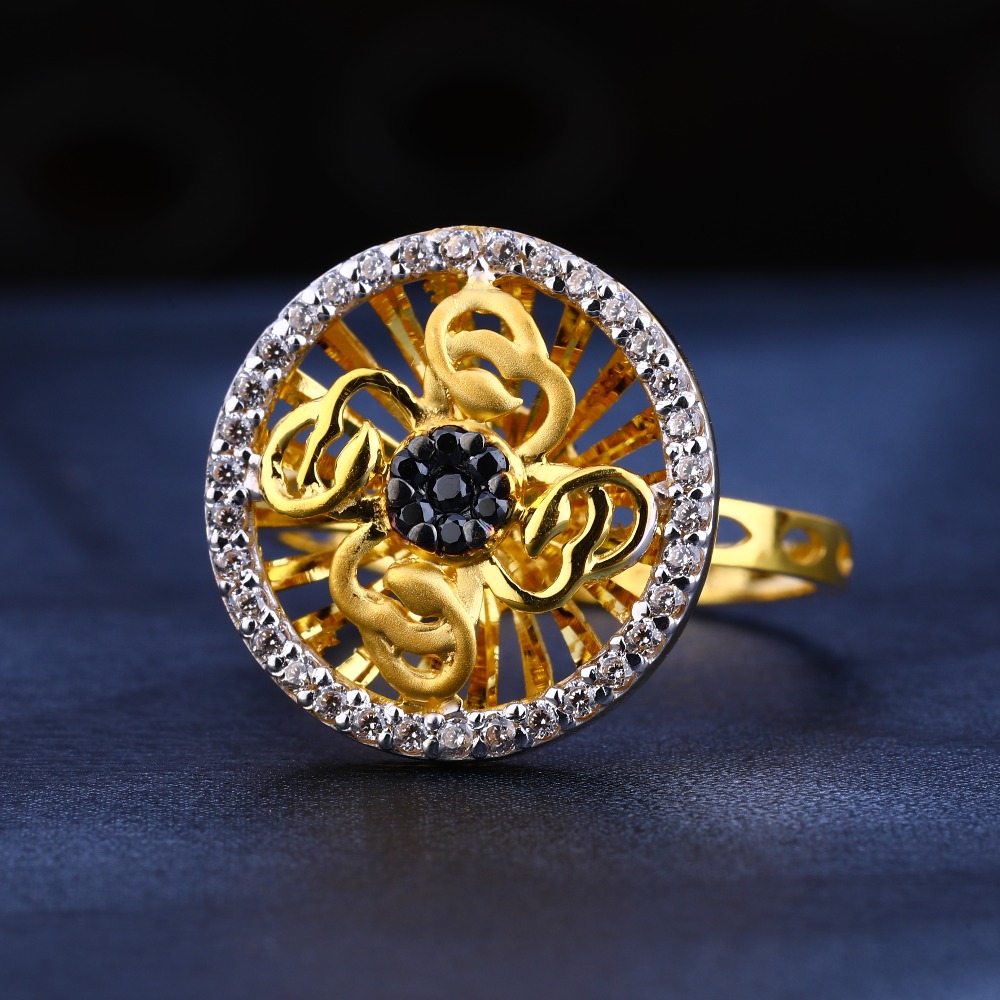 22KT Gold Cz Diamond Stylish Women's  Ring LR557