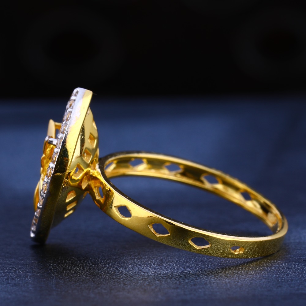 22KT Gold Cz Diamond Exclusive Women's Ring LR554 - Image 2